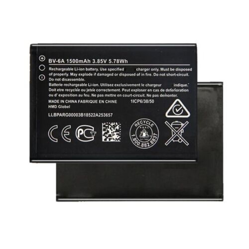 Replacement Li-ion Battery BV-6A for Nokia 2720 V Flip TA-1295 1600mAh 3.85V - Picture 2 of 5