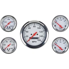 Speedway 5 Gauge Set, 3-3/8" Mechanical Speedometer, 2-1/16" Gauges