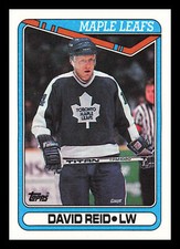 Dave Reid #290 1990-91 Topps Toronto Maple Leafs Hockey