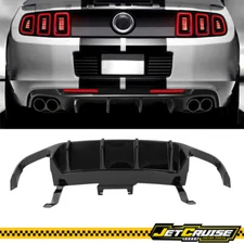 Fits 13-14 Ford Mustang GT500 2-Door Rear Lip Diffuser Gloss Black PP + V3 Fin