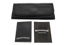 Chrome Hearts Black Genuine Leather Sunglasses/Eyeglasses Case With Paperwork