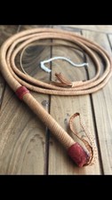 Indiana Jones Bullwhip 12 Plates Top Grain Leather 8 Ft Handmade Great Cracking.