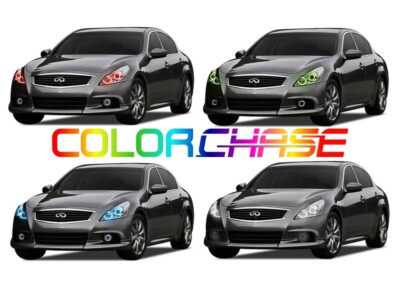 Color Chasing LED Headlight Flow Halo kit for Infiniti Q40 14-15