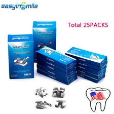 Dental Brackets Braces Orthodontic Metal Mini Roth/MBT 0.022" Hooks 3/345 25pack