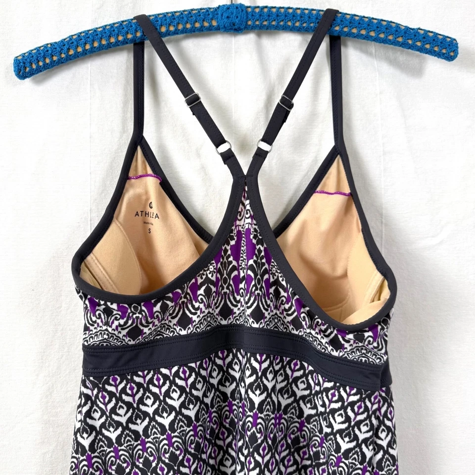 Athleta Shorebreak Swim Dress Womens Sz S Purple Bombay Racerback Activewear - Image 4 of 4