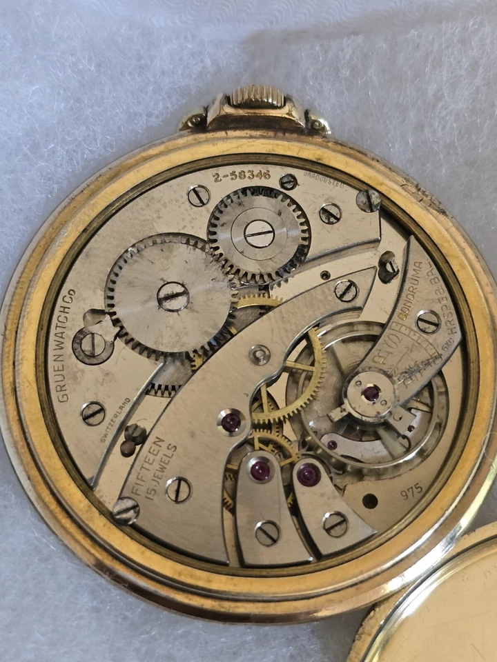 Gruen Pocket Watch. Movement, 975 15 Jewels Manual Wind. - Image 4 of 4