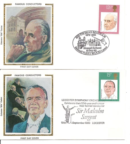 Great Britain SC # 920-923 English Conductors FDC.  Colorano silk Cachet.