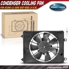 Rigth Side A/C Condenser Fan Assembly w/ Shroud for Acura ILX 2016-2021 L4 2.4L