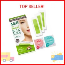 Nad's Facial Wax Strips - Hypoallergenic All Skin Types - Facial Hair Removal Fo