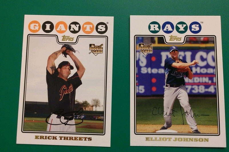 2008 Topps Series 2 Rookie Gold Parallel Lot (2) - Elliot Johnson, Erick Threets
