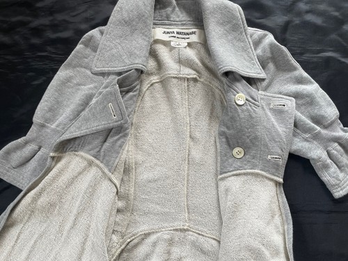 JUNYA WATANABE COMME des GARÇONS Cotton Knit Jersey Trench Coat Made in Japan - Picture 3 of 17