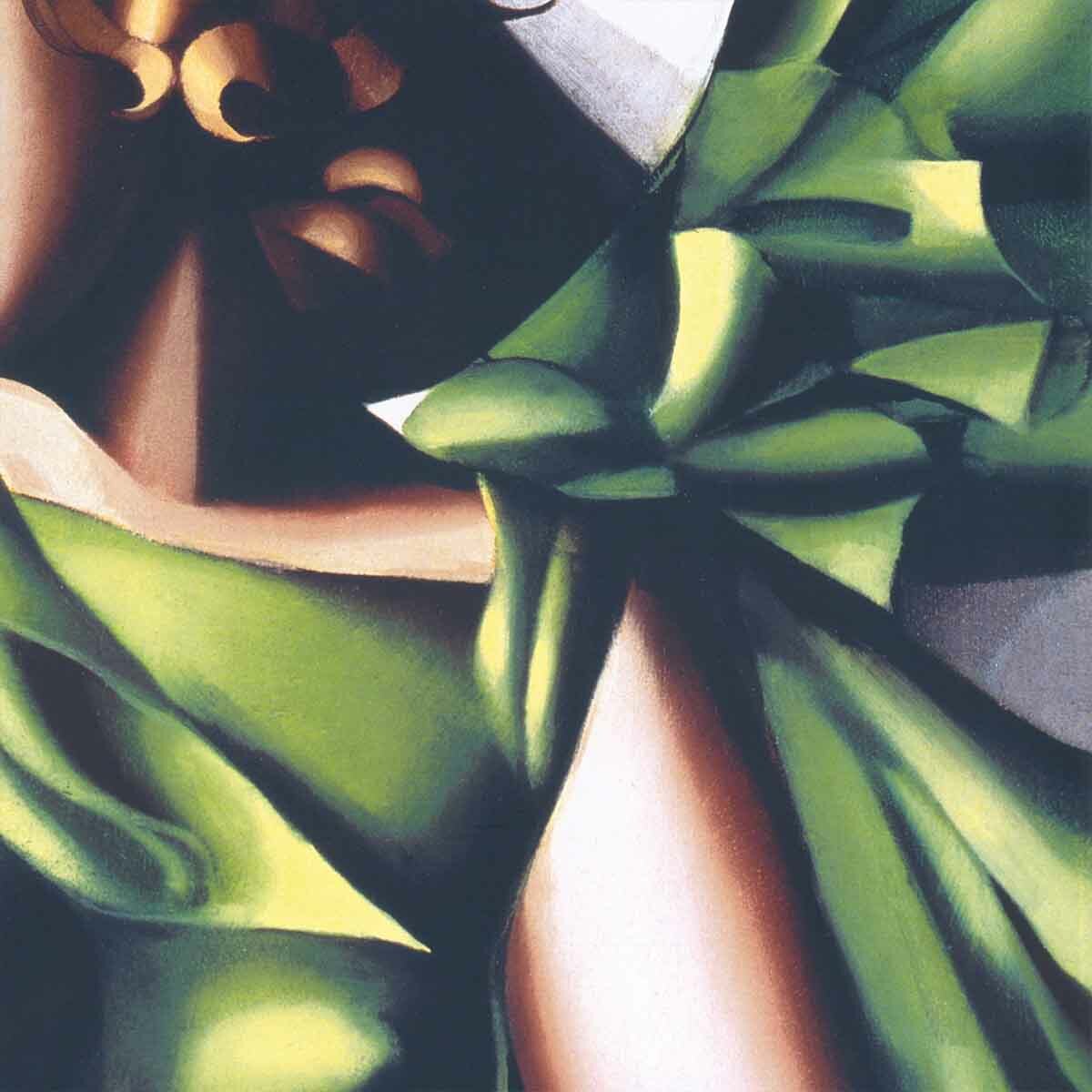 24W"x36H" YOUNG GIRL IN GREEN by TAMARA DE LEMPICKA - WOMAN DRESS TOP HAT  CANVAS | eBay
