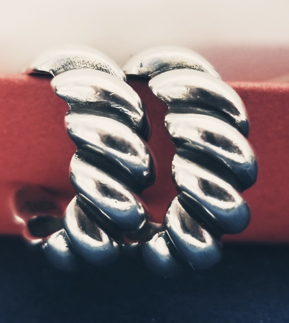 James Avery Retired Sterling Silver Hoop Earrings in … Gem