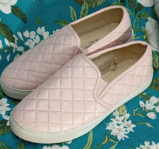 Charles Albert Quilted Pink Vegan Leather Slip on Sneakers - Women s Size 7