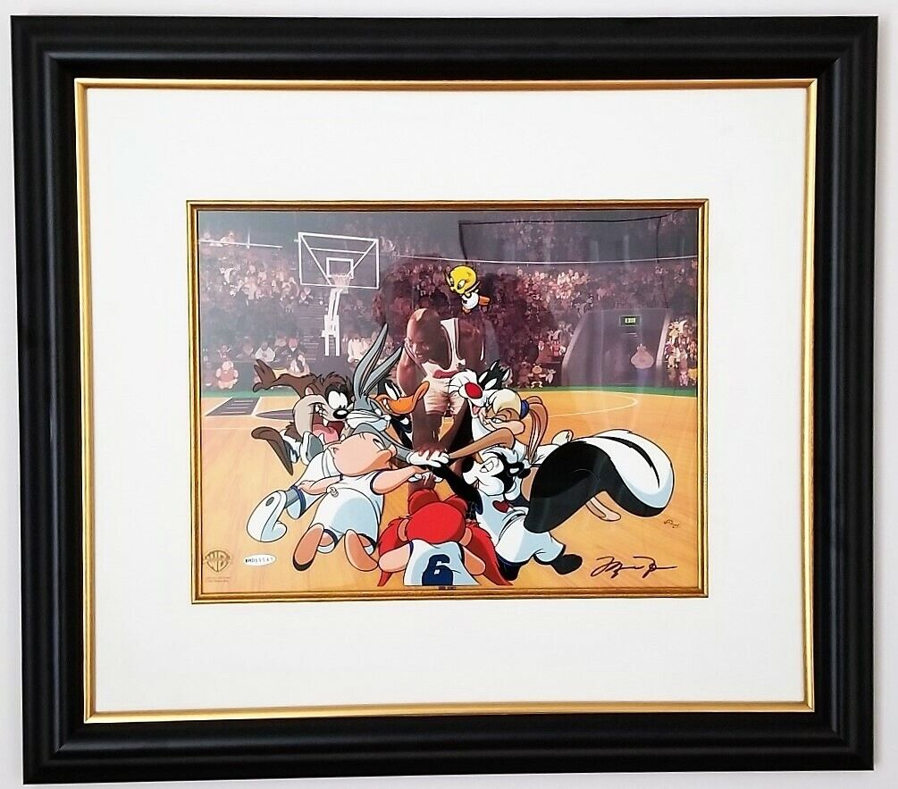 MICHAEL JORDAN SIGNED SPACE JAM CEL HAND PAINTED LTD/ED 403 MICHAEL JORDAN SIGNED SPACE JAM CEL HAND PAINTED LTD/ED 403