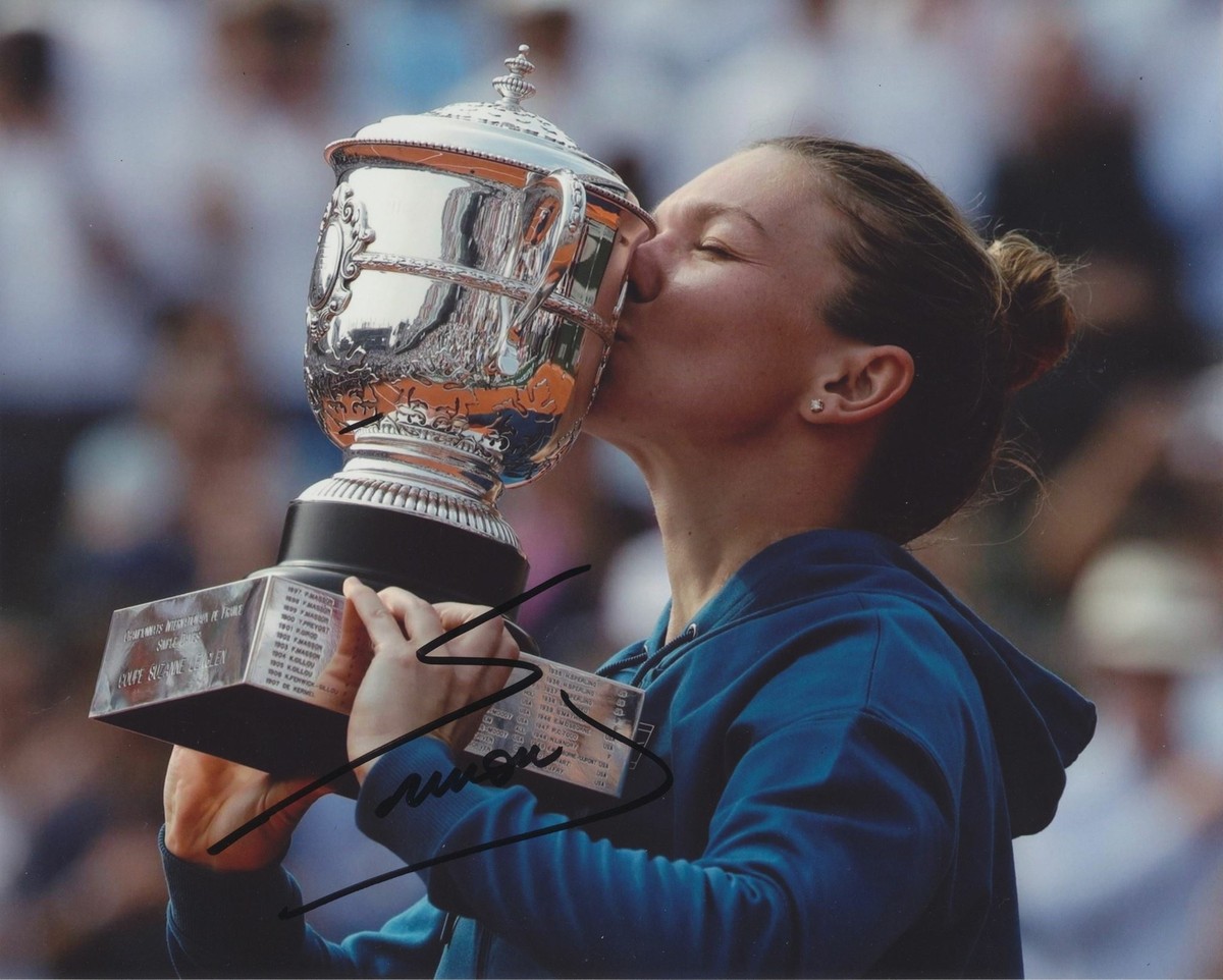 SIMONA HALEP SIGNED WTA TENNIS 8X10 PHOTO