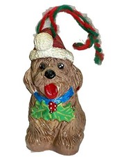 Christmas Ornaments Yorkie Yorkshire Terrier Dog Handpainted 3" Tall Resin 90  s