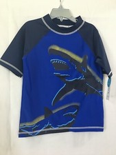 New Carter's Shark Rash Guard Top Swimsuit UPF 50 many sizes Blue
