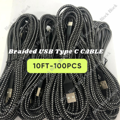 100X Lot Type C Charger Cable USB C Fast Charging Cord For Samsung iPhone 16 15