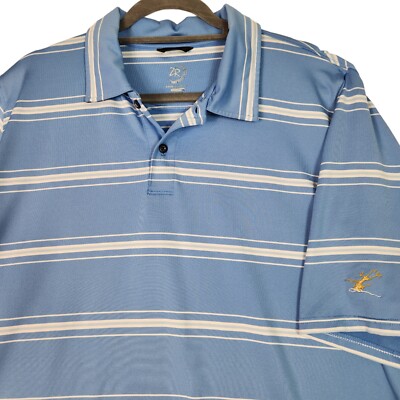 Zero Restriction Polo Shirt Mens XL Blue Striped Short Sleeve Golf Tour Series