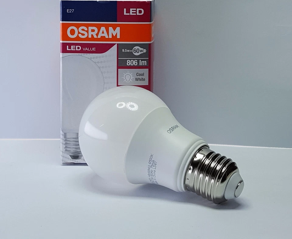 LAMPADINE LED OSRAM 9,5 Watt E27 LAMPADA BULBO A 60 GOCCIA LUCE BIANCA FREDDA - Immagine 2 di 2