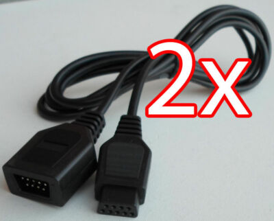 2 X Joystick Verlängerungskabel / Extension 9 pol. D-Sub Commodore Amiga Atari