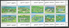 pk96799:Stamps-Canada #1059a Forts 34 cent Booklet Pane-Mint Never Hinged