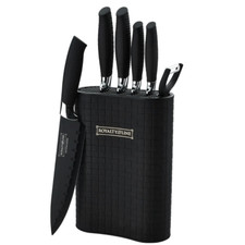 7-teiliges Messerset mit Messerblock   Edelst...
