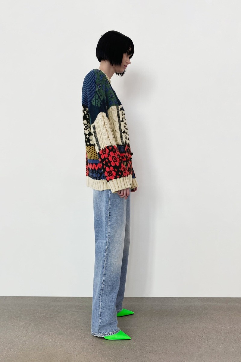 きなこ Zara Patchwork Knit Sweater Limited Edition 1383/002 | eBay