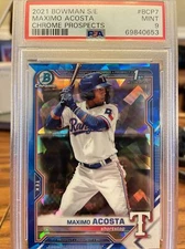 2021 Bowman Chrome Sapphire Maximo Acosta 1st Prospect #BCP-7 PSA 9 MINT Rangers