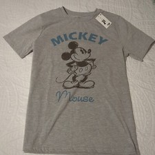 Disney Mickey Mouse Gray Graphic T-Shirt, Children's XL, NWT, Free Ship  CB13 