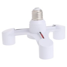 E27 Base Socket Splitter Adapter Triple Socket Converter PC Texture for Bulb