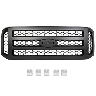 Black Front Grille Honeycomb Style For Ford F250 F350 F450 Super Duty 2005-2007