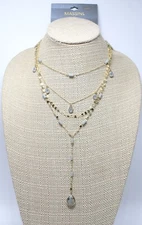 New Massini Multi Layered Gold Y Necklace #N2213