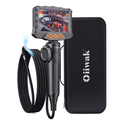 Waterproof 5'' Dual Lens HD 360° Borescope Screen Endoscope Inspection Camera New