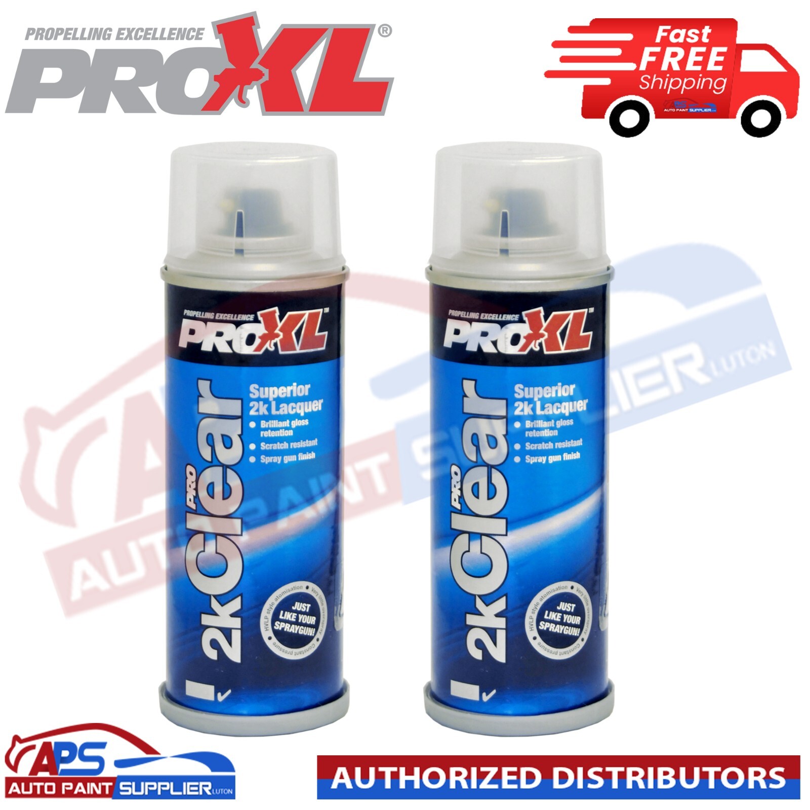 2X PRO XL PRO 2K CLEAR GLOSS AEROSOL PAINT 200ML LACQUER PETROL