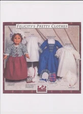American Girl Doll Felicity Clothing Sewing Reprod. Pattern OOP Pleasant Company