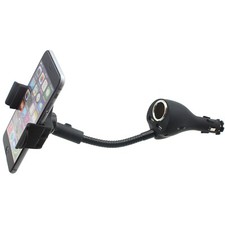 Charger Car Mount Holder DC Socket USB 2-Port Cradle Swivel for Cell Phones