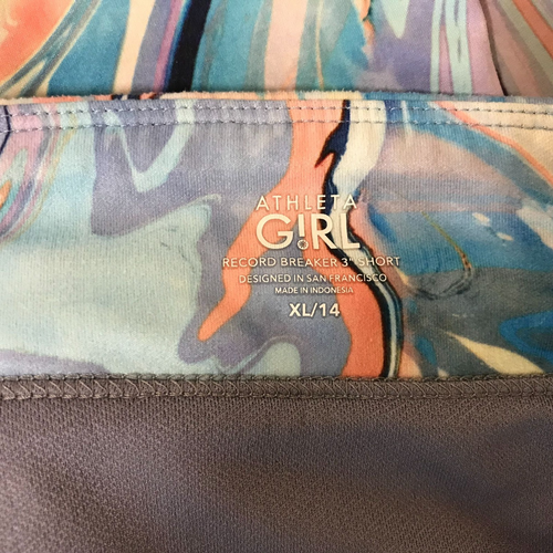 ATHLETA GIRL - YOUTH XL/14 - MULTICOLOR RECORD BREAKER 3" SHORTS - Picture 3 of 4