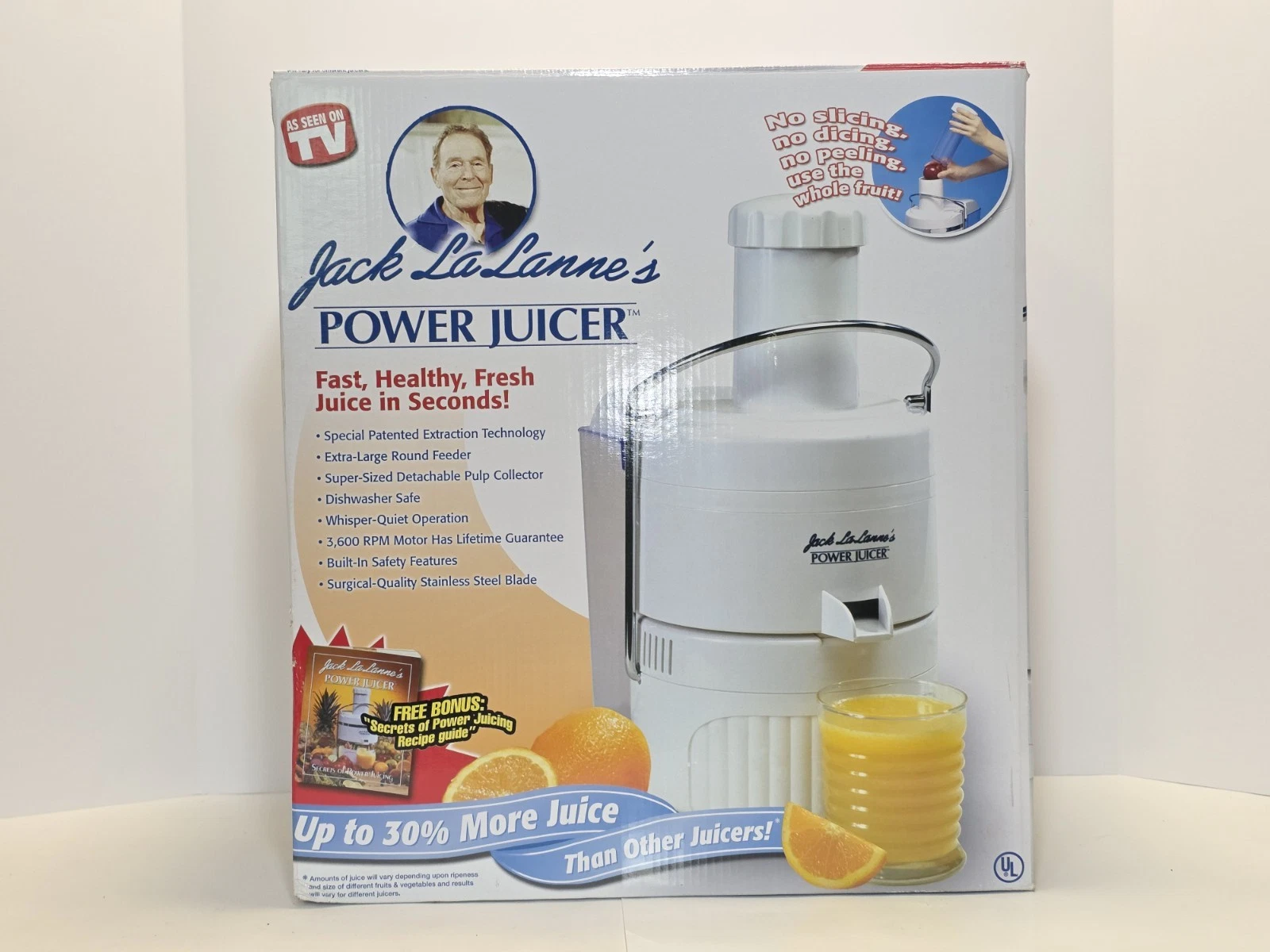 JACK LALANNE Power Juicer White JLPJ original version Basically New Open Box