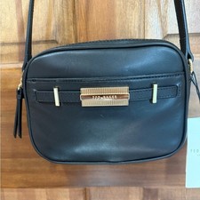 NWT TED BAKER LONDON Black Leather and Gold Crossbody Bag