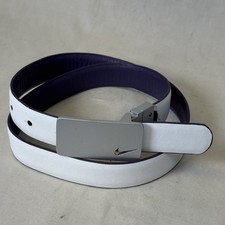 Nike Golf E.86 Leather Belt Reversible Purple / White Size M 27-31in