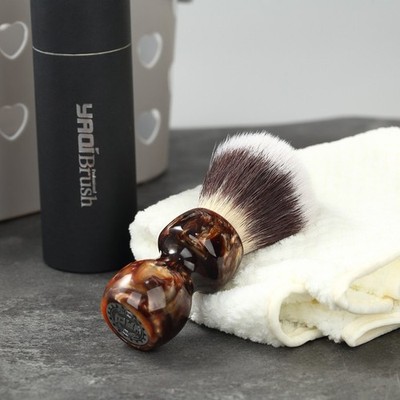 YAQI Caramel Cat's Whisker Synthetic hair Shaving Brush 24mm Resin handle R1061S