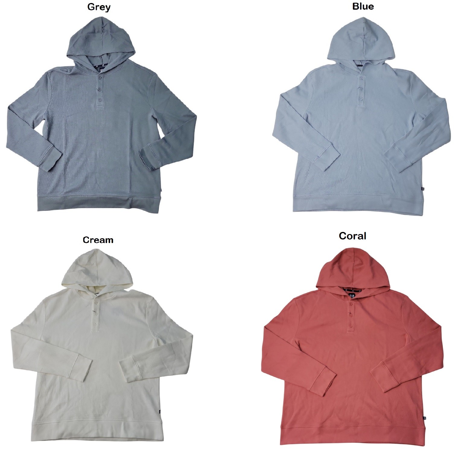 Gap Men's Relaxed Fit Super Soft Waffle Henley Hoodie