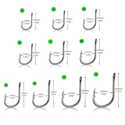 100PCS Fishing Hooks Kit Fishing Octopus Circle Hook for Shellfish ...
