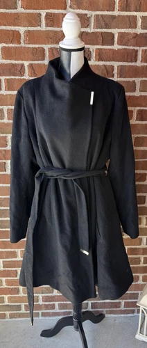 Cappotto donna Michael Kors lana con cintura taglia XXL nero