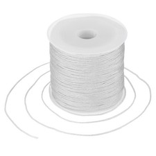 0.8mm Nylon String for Bracelets, 44 Yards Nylon Beading Thread Silver Gray 