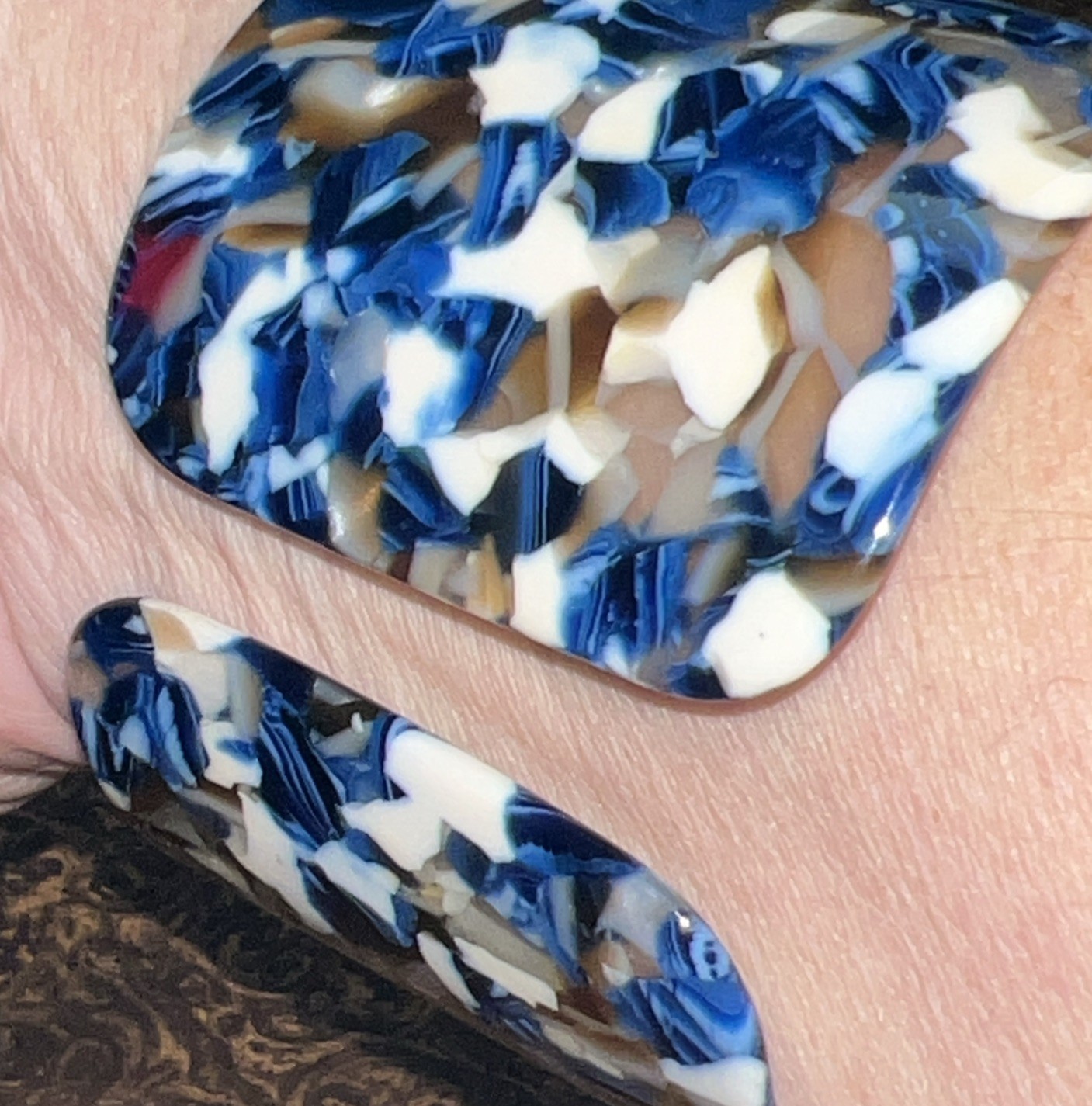 Chunky Multicolored Tortoise Shell Bangle, Thick … - image 4