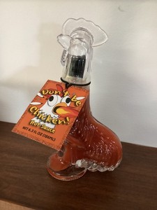 Don't Be Chicken! Hot Sauce 6.3 Fl. Oz. Chicken Glass Decanter Best By 6/6/27