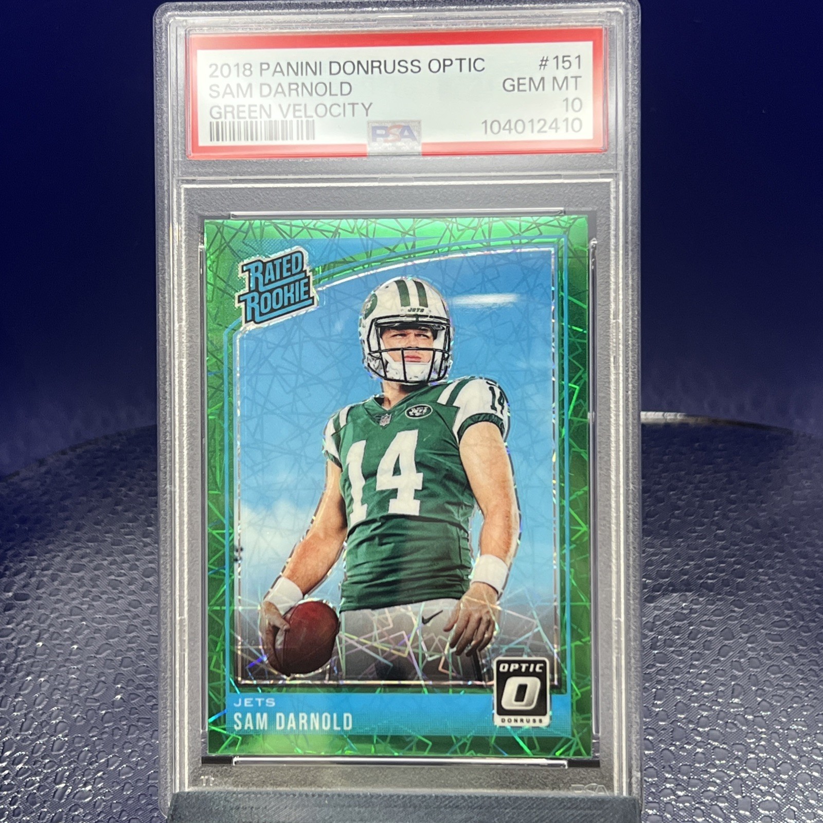 2018 Donruss Optic - SAM DARNOLD (RC) Rated Rookie - Green Velocity - PSA 10